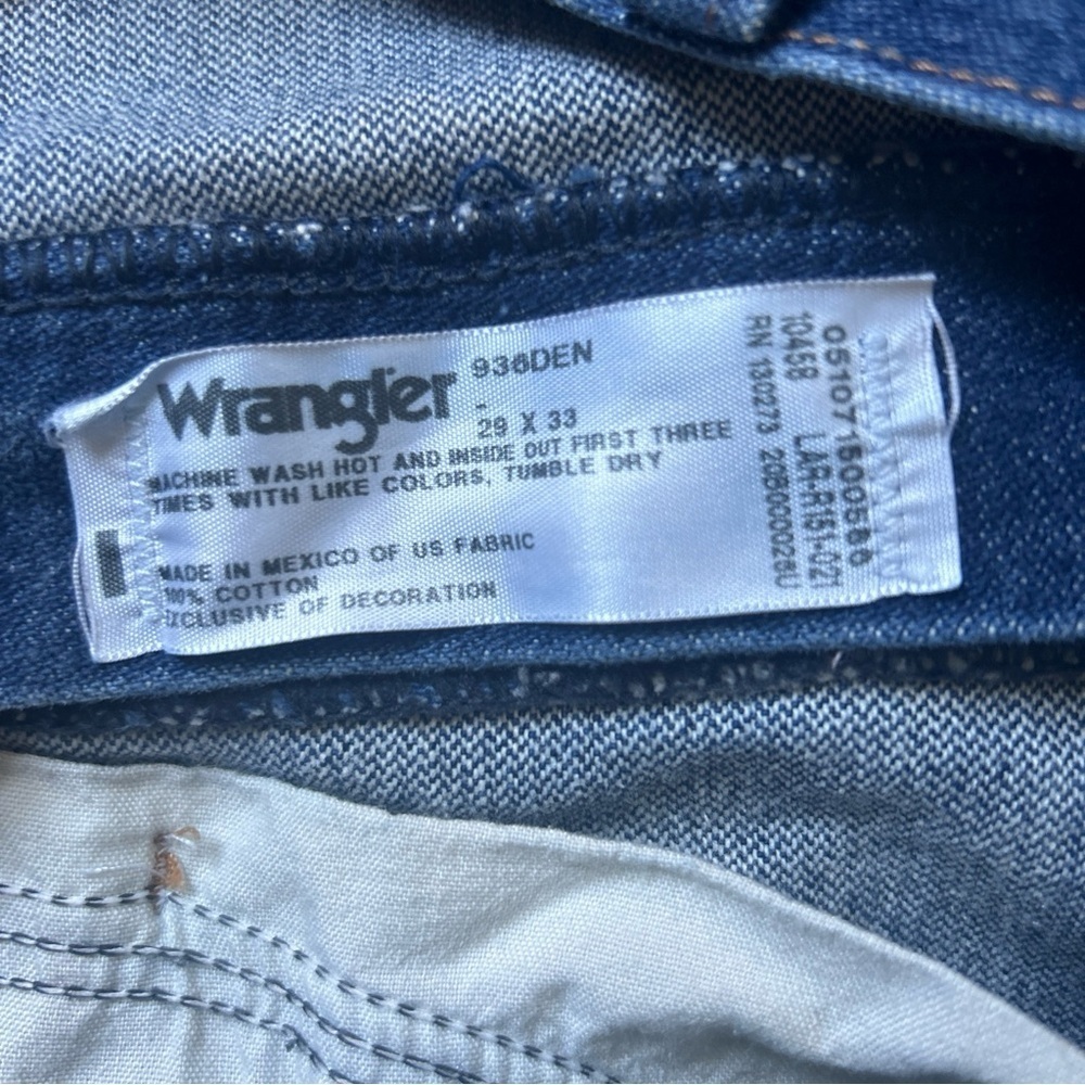Wrangler Classic Original Cowboy Cut 936 Men's Blue Denim Jeans Size 29x33 - Picture 5 of 5